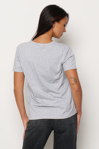 T-shirt REELS mezza manica con stampa più pietre più strass