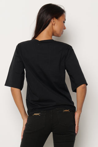 T-shirt HAPPEN mezza manica con catena più placca logo più stampa