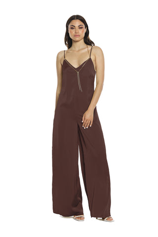 PEPINO sleeveless jumpsuit with necklace