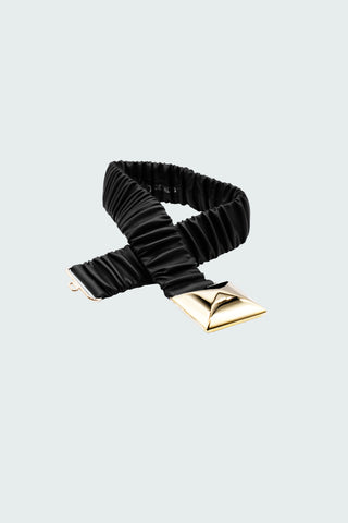 Cintura QUADRA con elastico più fibbia borchia ecopelle