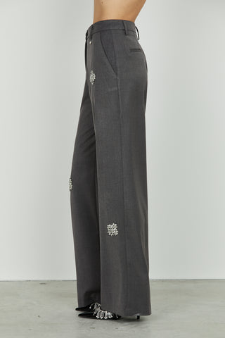 Panta AVEZ_J vita alta ampio applicazioni fiori strass