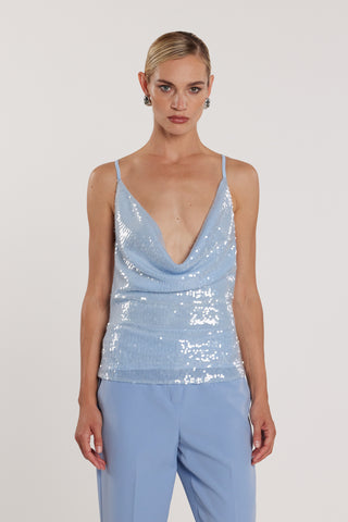 Top STUART incrocio retro full paillettes