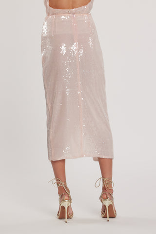 Gonna KIMM longuette incrocio davanti più spacco full paillettes