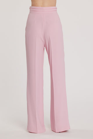 Pantalone MORITA vita alta con pinces più piping largo