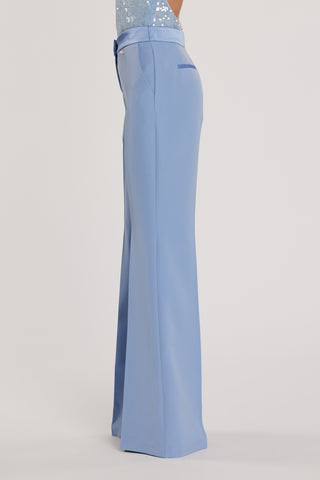 Pantalone BARRINGTON vita alta a zampa con inserti in raso