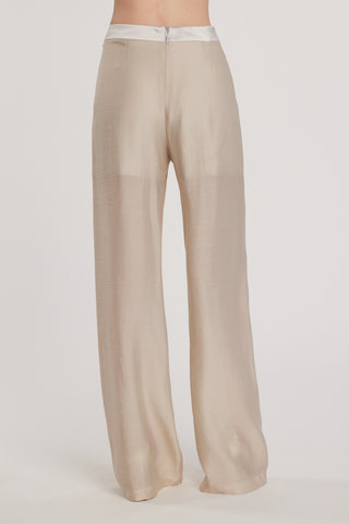 Pantalone ARGENTO vita alta ampia bustino in raso