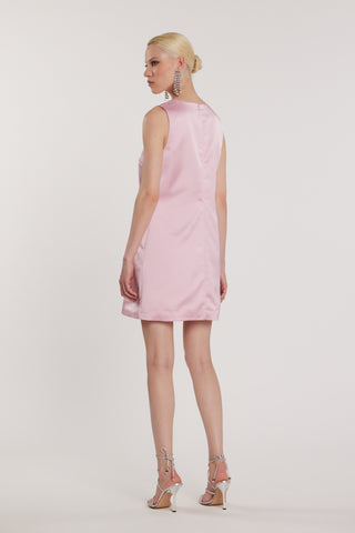 Abito GERINY senza maniche scollo a V corto più fiocco in raso