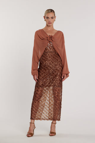 Abito DELREY midi fascia full paillettes