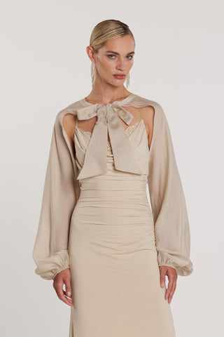 Abito PAMPAS_A lungo scollo morbido più bretelle strass più pizzo