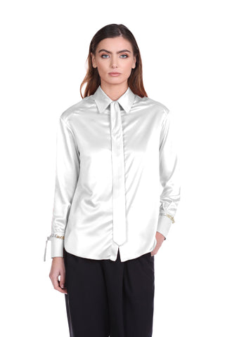 CELENTY long sleeve shirt with ribbon and chains with tie