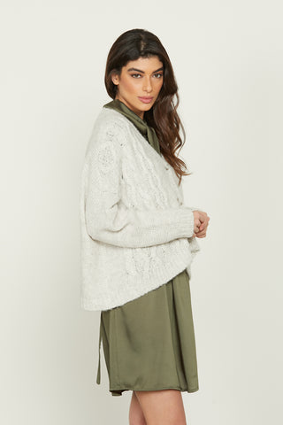 NANGATU long sleeve braided cardigan