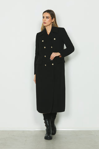 Cappotto CHASITY lungo manica lunga doppio petto con tasche più patte