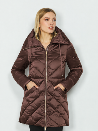 Piumino DEMETRIUS lungo manica lunga con cappuccio più zip più tasche