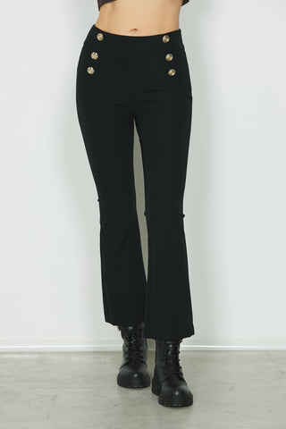 Panta NORY vita alta crop con bottoni
