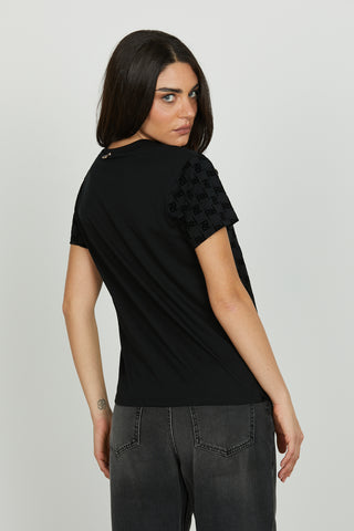 T-shirt FLOKKY mezza manicacon stampa flock logo