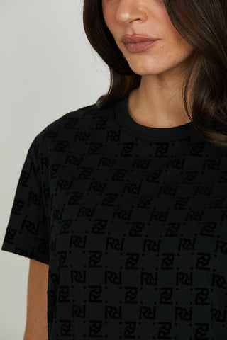 T-shirt FLOKKY mezza manicacon stampa flock logo