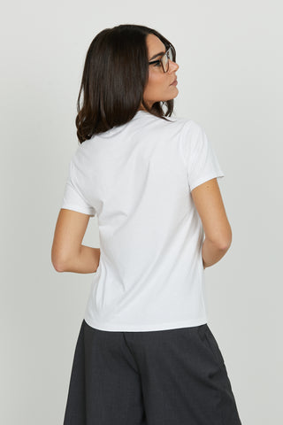 T-shirt REELS mezza manica con stampa più pietre più strass