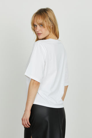 T-shirt HAPPEN mezza manica con catena più placca logo più stampa