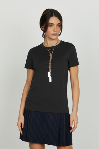 T-shirt MONILE mezza manica con goccia più collana con placca logo