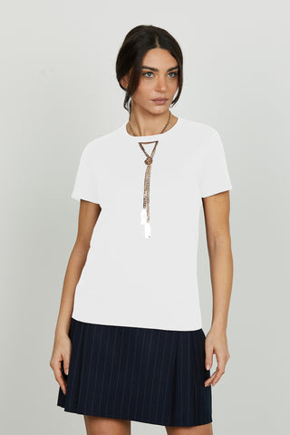 T-shirt MONILE mezza manica con goccia più collana con placca logo