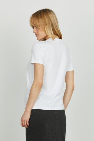 T-shirt RAIOLA mezza manica con pietre strass bordo collo