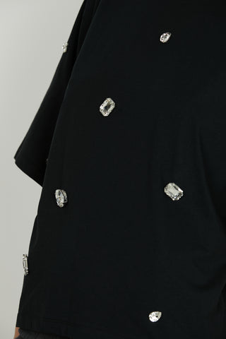 T-shirt ROMOALD mezza manica con pietre strass