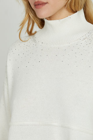 Maglia IPANEMA manica lunga collo vulcano con strass più rotture