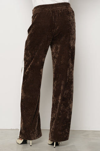Pantalone LENOIR in velluto più Ricamo Logo più Bande Laterali