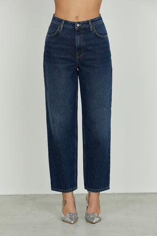 Panta CARLA_23_snz vita media 4 tasche baggy fit blue de