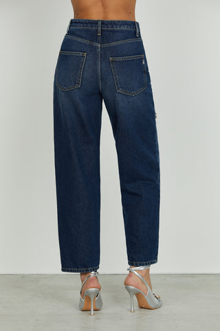Panta CARLA_23_snz vita media 4 tasche baggy fit blue de