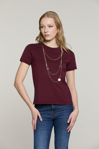 T-shirt MANETTE mezza manica con collana logo
