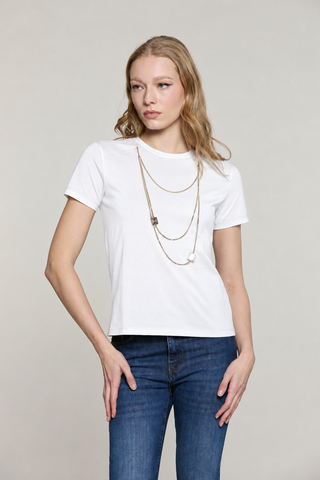 T-shirt MANETTE mezza manica con collana logo