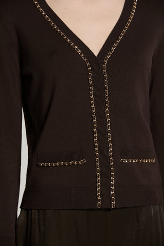 Cardigan CHAINSY manica 7/8 con patte più profili catena