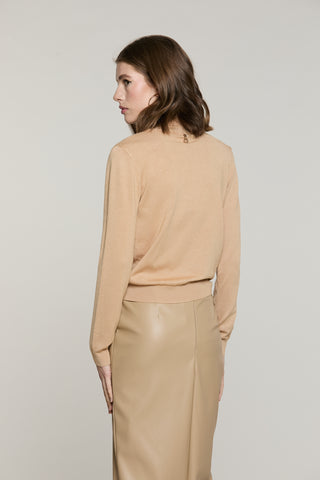 Maglia YUSEK manica lunga collo alto con strass