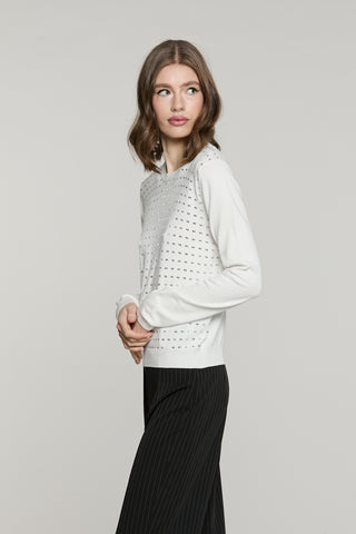 Maglia BROOKI manica lunga girocollo con baguette
