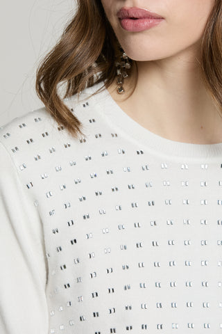 Maglia BROOKI manica lunga girocollo con baguette