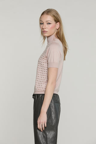 Maglia CRAIGE mezza manica collo vulcano con baguette