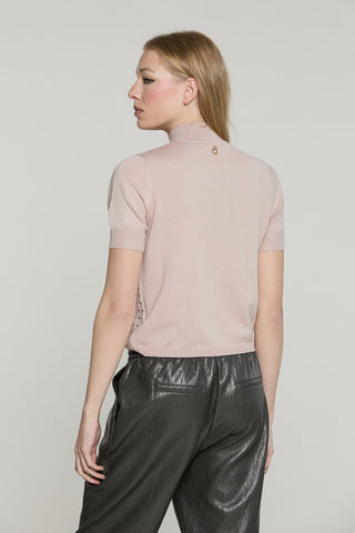 Maglia CRAIGE mezza manica collo vulcano con baguette