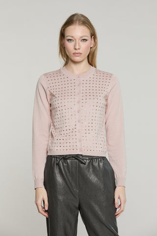 Cardigan FIORELLI manica lunga girocollo con baguette