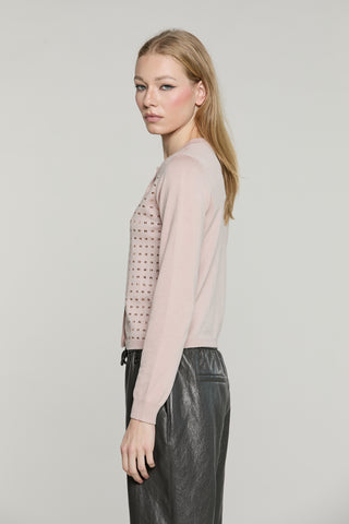 Cardigan FIORELLI manica lunga girocollo con baguette
