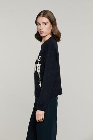 Maglia PINIA manica lunga con scritta ricamo
