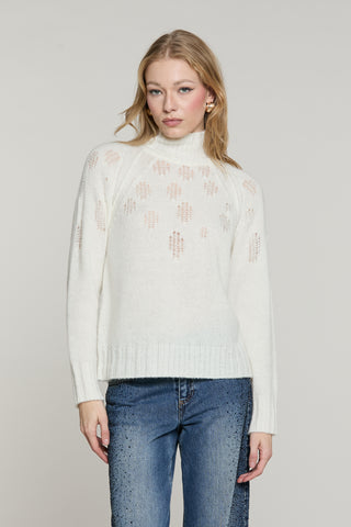Maglia AMSTERDAM manica lunga collo vulcano con rotture