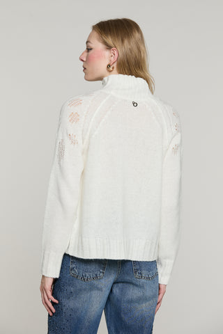 Maglia AMSTERDAM manica lunga collo vulcano con rotture