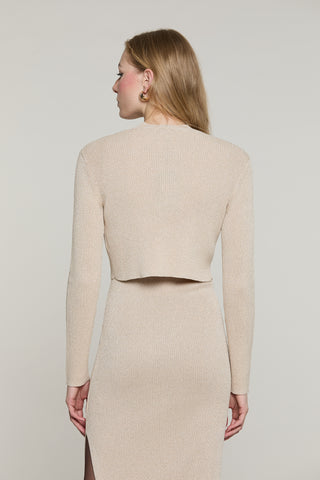 Cardigan VERITY corto manica lunga con paillettes più castoni lurex
