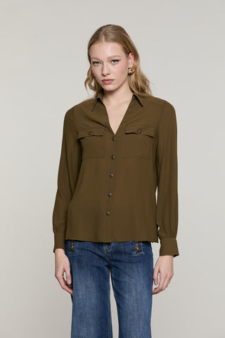 Camicia MOLINAX manica lunga scollo v con tasche più bottoni