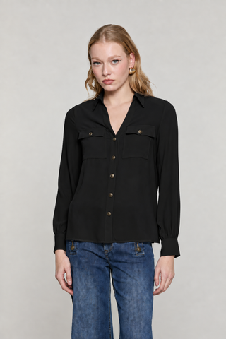 Camicia MOLINAX manica lunga scollo v con tasche più bottoni