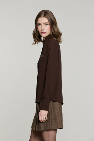 Camicia ADERO manica lunga con tasche più applicazione paillettes