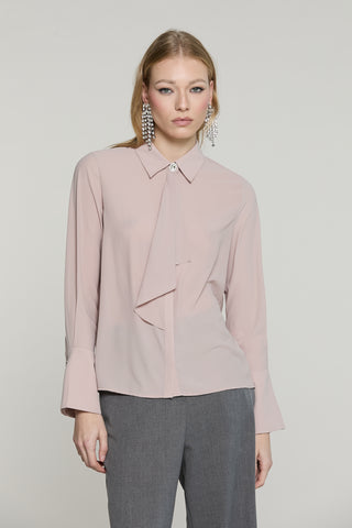 Camicia LA_GARZA manica lunga campana con bott.gioiello più gala