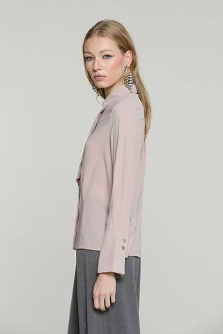 Camicia LA_GARZA manica lunga campana con bott.gioiello più gala