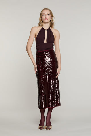 Body METRANO scollo americana con collana con pieghe